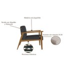 Ver imagem 4 de Poltrona Decorativa Madeira Maciça Jequitibá Assento com Persintas Elásticas e Algodão Julia