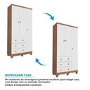 Ver imagem 6 de Quarto de Bebê com Guarda Roupa 3 Portas Cômoda 1 Porta e Berço Americano Nina Espresso Móveis