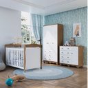 Ver imagem 1 de Quarto de Bebê com Guarda Roupa 3 Portas Cômoda 1 Porta e Berço Americano Nina Espresso Móveis