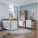Ver imagem 2 de Quarto de Bebê com Guarda Roupa 3 Portas Cômoda 1 Porta e Berço Americano Nina Espresso Móveis