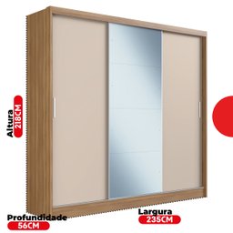 Guarda Roupa Casal com 3 Portas e 1 com 4 Espelhos 100% MDF London Yescasa - 7