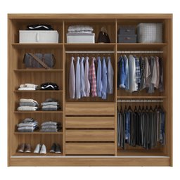 Guarda Roupa Casal com 3 Portas e 1 com 4 Espelhos 100% MDF London Yescasa - 3