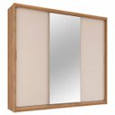 Ver imagem 2 de Guarda Roupa Casal com Espelho 3 Portas de Correr 100% MDF London Yescasa