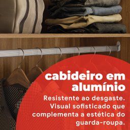 Guarda Roupa Casal com 3 Portas e 1 com 4 Espelhos 100% MDF London Yescasa - 12