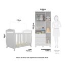 Ver imagem 4 de Quarto de Bebê com Guarda-Roupa 3 Portas e Berço Minicama 100% MDF Nina Espresso Móveis Branco/Brilh