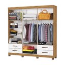 Ver imagem 4 de Guarda-Roupa 6 Portas 4 Gavetas com Espelho e Pés Genova Branco/Cinamomo