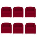 Ver imagem 1 de Kit 6 Poltronas Decorativa Reforçada Recepção Clinica Salão Suede:vermelho