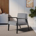 Ver imagem 1 de Poltrona Decorativa Madeira Maciça Jequitibá Assento com Persintas Elásticas e Algodão Julia