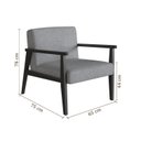 Ver imagem 3 de Poltrona Decorativa Madeira Maciça Jequitibá Assento com Persintas Elásticas e Algodão Julia