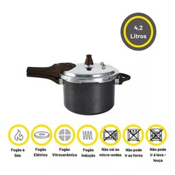 Panela Pressão Live Pressure C/indução 4,2l Granito - Brinox - 5
