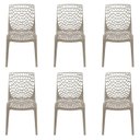 Ver imagem 1 de Kit com 6 Cadeiras para Sala de Cadeira Gruvyer Bege/Fendi