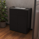 Ver imagem 1 de Armário Baixo Auxiliar Office Estilo Industrial 2 Portas Criare Preto