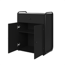 Ver imagem 2 de Armário Baixo Auxiliar Office Estilo Industrial 2 Portas Criare Preto