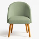 Ver imagem 3 de Cadeira Poltrona de Jantar Estofada Luna Boucle Pés Palito Castanho - Pallazio:Verde Pistache