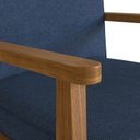Ver imagem 6 de Poltrona Decorativa Madeira Maciça Jequitibá Assento com Persintas Elásticas e Algodão Julia Nogueira/Azul