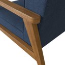 Ver imagem 7 de Poltrona Decorativa Madeira Maciça Jequitibá Assento com Persintas Elásticas e Algodão Julia Nogueira/Azul