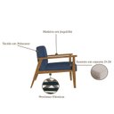 Ver imagem 4 de Poltrona Decorativa Madeira Maciça Jequitibá Assento com Persintas Elásticas e Algodão Julia