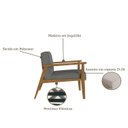 Ver imagem 4 de Poltrona Decorativa Madeira Maciça Jequitibá Assento com Persintas Elásticas e Algodão Julia