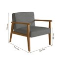 Ver imagem 3 de Poltrona Decorativa Madeira Maciça Jequitibá Assento com Persintas Elásticas e Algodão Julia