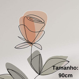 Adesivo de Parede Flor Rosa Folhas Verde Pastel Contemporâneo - 3