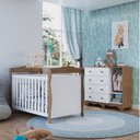 Ver imagem 2 de Quarto de Bebê com Cômoda 1 Porta e Berço Americano Nina Espresso Móveis