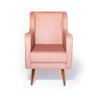 Poltrona de Amamentação C/ Puff Pés Palito Veludo Rose - Lahome Decor (disponibilidade: Disponível e - 2