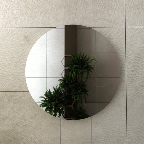Espelho Decorativo Redondo 60cm BN3640 Cinza