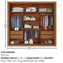 Ver imagem 3 de Guarda Roupa Casal 2 Portas de Correr com Espelho Trian 220 cm Cinamomo Areia Zanz