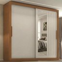 Ver imagem 2 de Guarda Roupa Casal 2 Portas de Correr com Espelho Trian 220 cm Cinamomo Areia Zanz