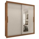 Ver imagem 1 de Guarda Roupa Casal 2 Portas de Correr com Espelho Trian 220 cm Cinamomo Areia Zanz