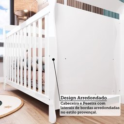 Quarto de Bebê Completo Guarda-Roupa 4 Portas Cômoda e Berço Minicama 100% MDF Nina Espresso Móveis - 9