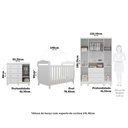 Ver imagem 3 de Quarto de Bebê Completo Berço 3 em 1, Cômoda e Guarda Roupa 100% MDF Nina Espresso Móveis Branco