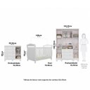 Ver imagem 3 de Quarto de Bebê Completo Berço 3 em 1, Cômoda e Guarda Roupa 100% MDF Nina Espresso Móveis Branco