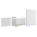 Ver imagem 2 de Quarto de Bebê Completo Berço 3 em 1, Cômoda e Guarda Roupa 100% MDF Nina Espresso Móveis Branco