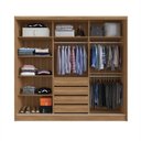 Ver imagem 2 de Guarda Roupa Casal 3 Portas com Espelho 4 Gavetas 100% MDF London Yescasa
