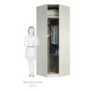 Ver imagem 3 de Guarda Roupa Closet sem Porta Canto Diagonal 83,8cm 5 Prateleiras 1 Cabideiro Prime Luciane Móveis
