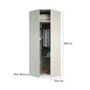 Ver imagem 5 de Guarda Roupa Closet sem Porta Canto Diagonal 83,8cm 5 Prateleiras 1 Cabideiro Prime Luciane Móveis