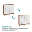 Ver imagem 7 de Quarto de Bebê com Guarda Roupa 4 Portas Cômoda 1 Porta e Berço Americano Nina Espresso Móveis