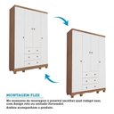 Ver imagem 6 de Quarto de Bebê com Guarda Roupa 4 Portas Cômoda 1 Porta e Berço Americano Nina Espresso Móveis