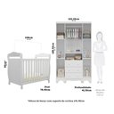 Ver imagem 3 de Quarto de Bebê com Guarda-Roupa 4 Portas e Berço Minicama 100% MDF Nina Espresso Móveis Branco/Brilh