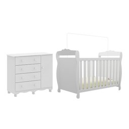 Quarto de Bebê com Berço Americano e Cômoda 1 Porta Nina Espresso Móveis - 2