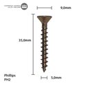 Ver imagem 6 de Parafuso Chipboard Phillips Stein 5.0x35 Caixa 500 Pçs