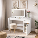 Ver imagem 1 de Penteadeira Iracema com Tampo Porta Objetos com Espelho 1 Gaveta 1 Porta