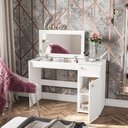 Ver imagem 1 de Penteadeira Iracema com Tampo Porta Objetos com Espelho 1 Gaveta 1 Porta