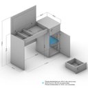 Ver imagem 3 de Escrivaninha Penteadeira Iracema com Tampo Porta Objetos com Espelho 1 Gaveta 1 Porta Branco