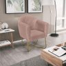 Kit 02 Poltronas Bronze Sintético Nozes Linho - Cor Rosê - 2