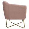 Kit 02 Poltronas Bronze Sintético Nozes Linho - Cor Rosê - 3