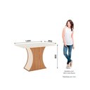 Ver imagem 3 de Mesa de Jantar 120x80cm Tampo Vidro/MDF Canto Arredondado Luiza Bege/Nature/Off White