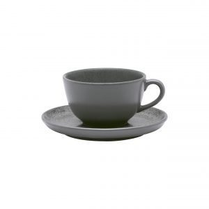 Xícara de Chá 200 Ml com Pires Flat Gray Oxford