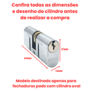 Ver imagem 2 de Cilindro Pado Oval 55mm - Cromado